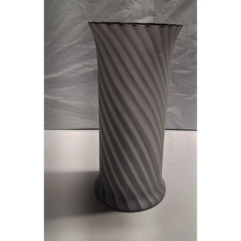 Tall Frosted Vase Galss  11 Inches Tall